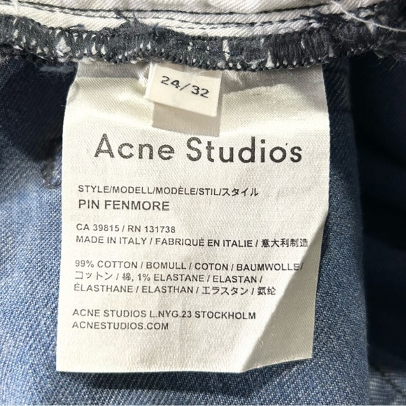 NWT Acne Pin High Waist Skinny Leg Denim Fenmore Gray 24/32‎ - Picture 5 of 5